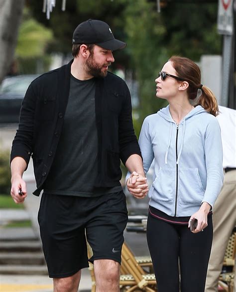 He claims she's waaaay out of his league. EMILY BLUNT and John Krasinski Out for Lunch in Los Angeles - HawtCelebs