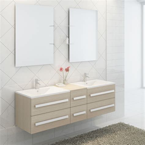 Ensemble meuble salle de bain. - Ensemble complet meuble salle de bain pure 2 vasques 2 ...