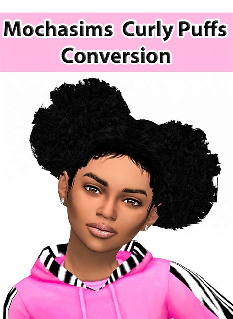 Ebonix Mochasims Curly Puffs Sims Hair Sims 4 Black Hair Sims 4