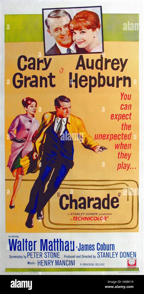 Charade 1963 Movie Poster Stock Photo Alamy