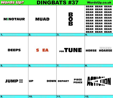 Dingbats Quiz 37 Find The Answers To Over 730 Dingbats Words Up Games