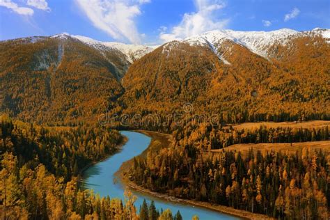 Autumn Landscape Kanas Xinjiang China Stock Photo Image Of Color