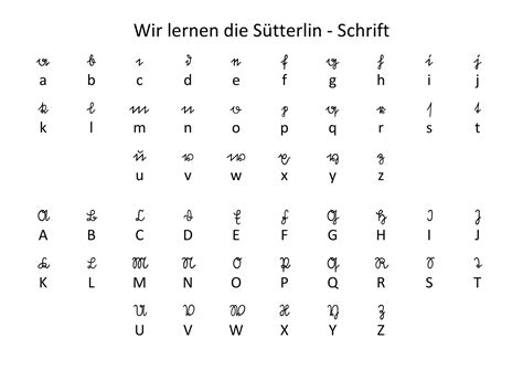 The German Alphabet Is Shown In Black And White With An Image Of