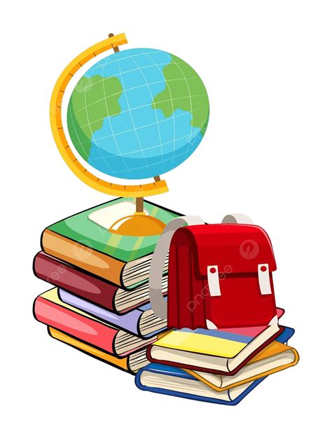 Books And Schoolbags On White Background Clipart Educational Background
