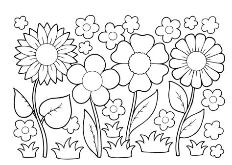 Kleurplaat vol met prachtige bloemen. Bloemenkrans Kleurplaat - Minnie Mouse Kleurplaat Jarig ...