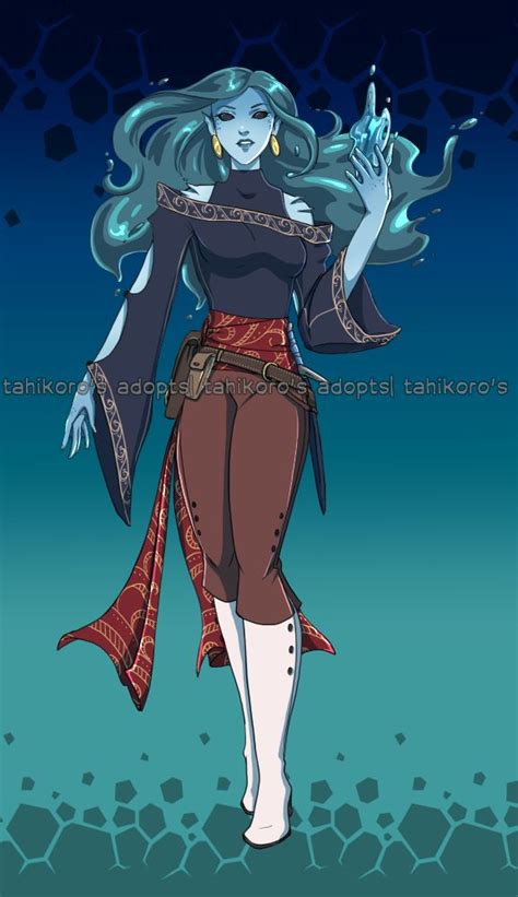 Fire Water Genasi Dandd Character Dump Female Character Design Concept Art Characters