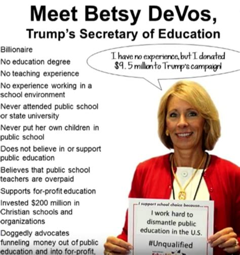 Betsy Devos Quite Possibly The Most Unqualified Soe Pick Know Your Meme
