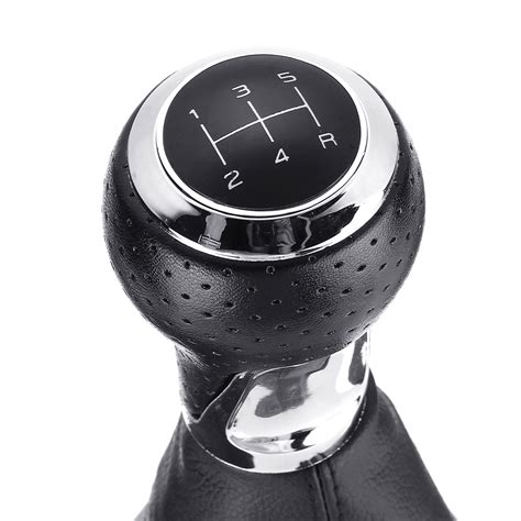 Leather Shifter Gear Shift Knob With Boot Cover Speed Handle For AUDI