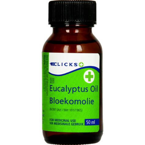 The oil is rich in antifungal properties that help combat infection and reduce the buildup of scalp residue that can cause itching. Clicks Eucalyptus Oil 50ml - Clicks
