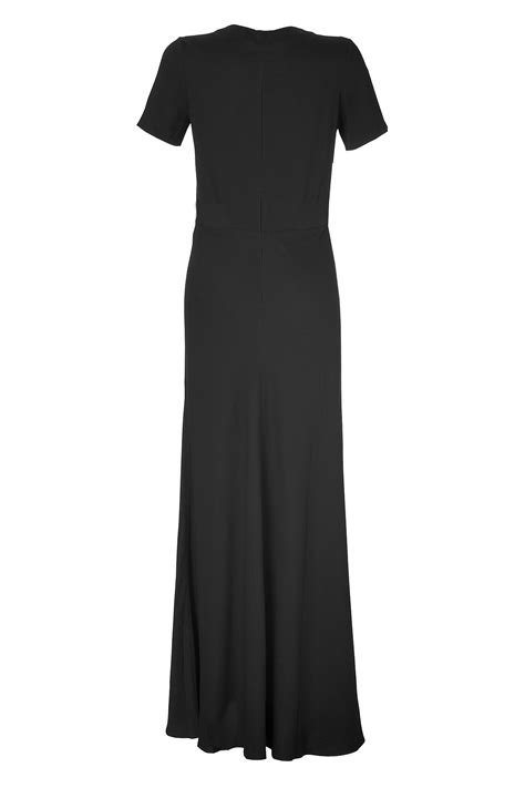 Black Crepe Maxi Dress Custom Fit Handmade Crepe Fabric Elizabeth