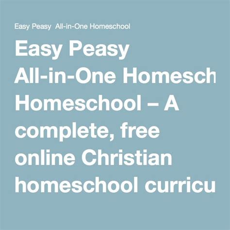 Easy Peasy All In One Homeschool Online Christian