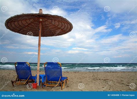 Beach Umbrella And Beds Stock Photo Image Of Tourism