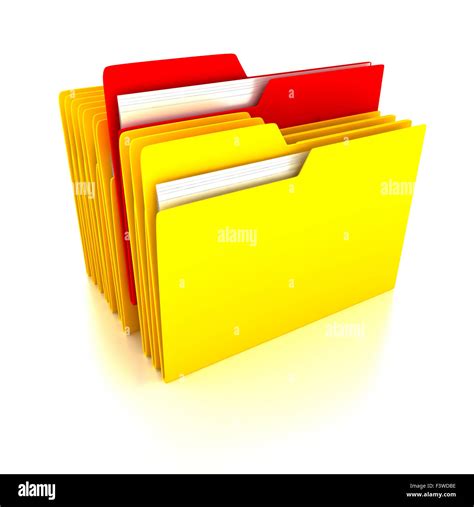 Folders Over White Background Stock Photo Alamy