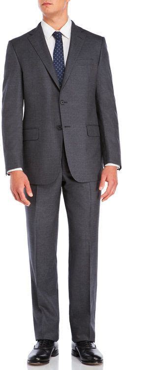 Hickey Freeman Grey Pinstripe Suit