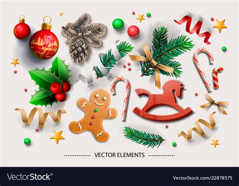 Christmas Elements Royalty Free Vector Image Vectorstock
