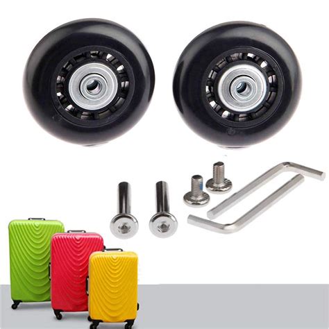 Eahome Luggage Suitcase Wheels 2 Piece Black Replacement Wheels Outer