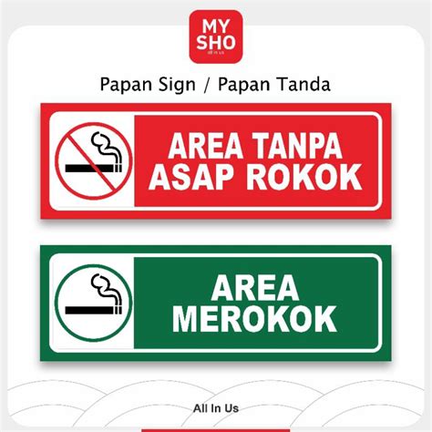 Jual Papan Sign Dilarang Merokok Area Merokok Shopee Indonesia
