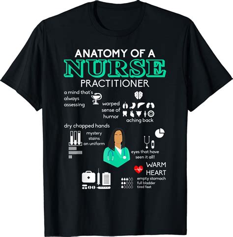 Anatomy Of A Nurse Practitioner T Shirt Cool Nurse T Shirt