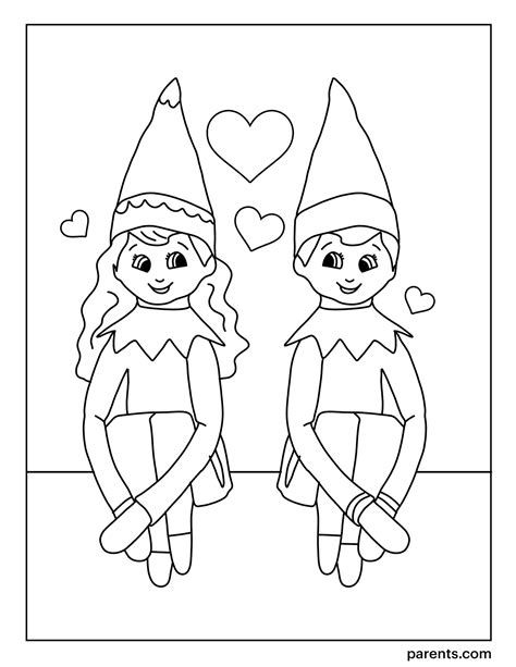 Printable Elf On The Shelf Coloring Pages