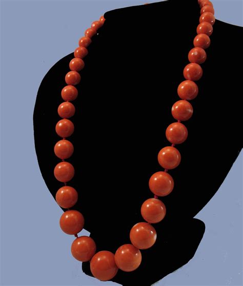 Luxurious 18k Japanese Momo Coral Bead 10 183mm Necklace 1203 Grams