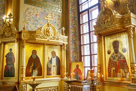 Icons Interior Of Russian Orthodox Church Stock Image Image Of Engagement Orthodox
