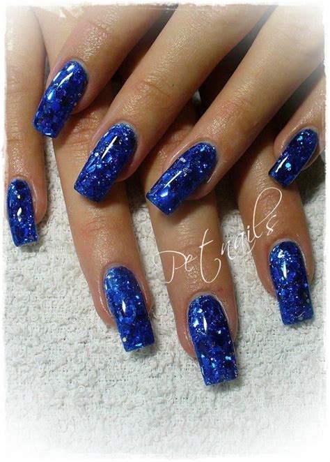 Blue Glitter Nails Glitternails Blue Glitter Nails Acrylic Nail