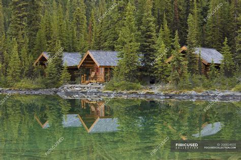 Lodge Cabins At Lake Ohara Shore In Yoho National Park British