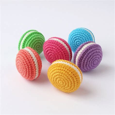 French Macaron Crochet Pattern Macaron Cookies Play Food Etsy Norway