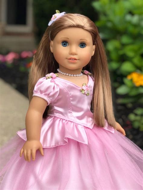 pretty pink gown necklace and headpiece doll clothes fits etsy doll fancy dress doll