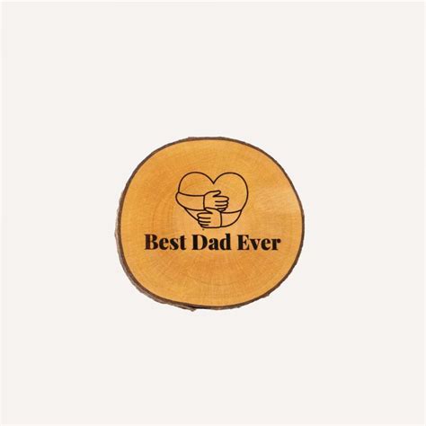 Best Dad Ever Engraved Wooden Coaster Give Box Love
