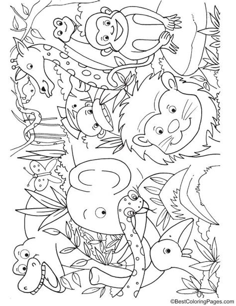 Great Jungle Printable Coloring Pages Free Apple Worksheets
