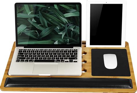 Lapgear Bamboard Pro Lap Desk With Wrist Rest Mouse Pad And Phone