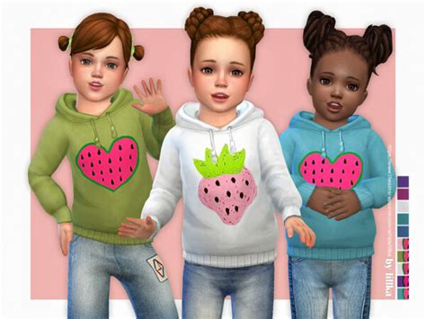 The Sims Resource Hoodie For Toddler Girls P08 By Lillka Sims 4