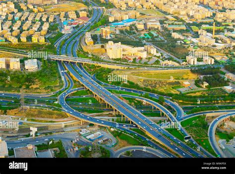 Aerial View Of Large Highway Overpass Tehran Iran Stock Photo Alamy