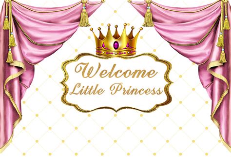 Welcome Little Princess Photography Backdrops For Girls Newborn