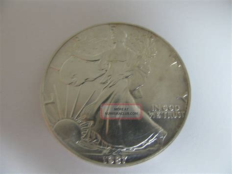 1987 Silver Eagle Dollar 1oz Us Bullion Coin American