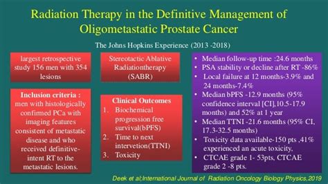 Oligometastatic Prostate Cancer Radiation Therapy