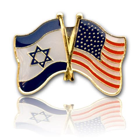 Israel And Usa Flag Lapel Pin Galilee Calendars