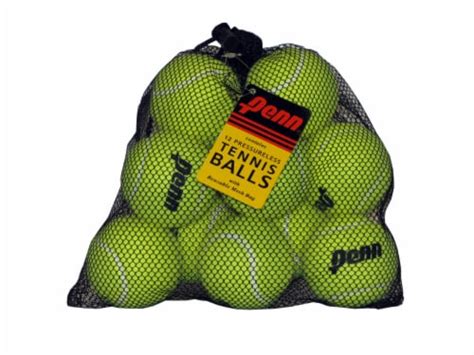 Penn Pressureless Tennis Balls And Mesh Bags Yellow 12 Pk Qfc