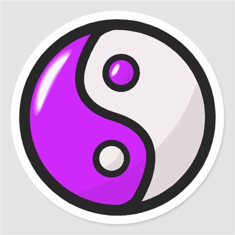 Glossy Purple Yin Yang In Balance Classic Round Sticker In 2021 Yin Yang Ying
