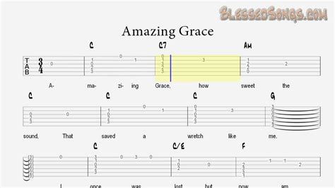 Amazing Grace Easy Guitar Tab Guitarnickcom