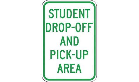 Student Drop Off And Pick Up Area Sign Sp266 Barco Products