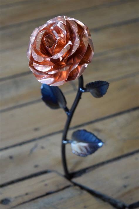 Metal Rose Copper Iron Anniversary 6th Anniversary Hand Forged