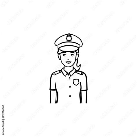 Female Police Officer Drawing