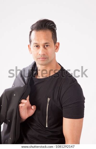 Handsome Man Black Shirt Jacket Stock Photo 1081292147 Shutterstock