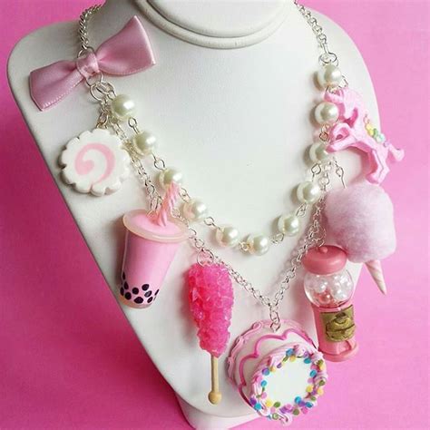 All Pink Candy Statement Necklace Pink Statement Necklace Kawaii