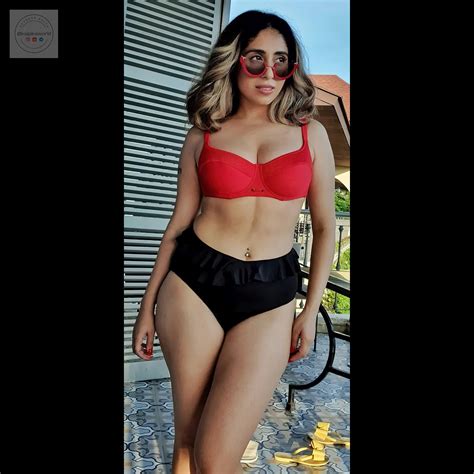 Neha Bhasin Sexy Curves In Red Bikini Rkalpikaworld