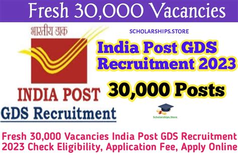 Fresh 30 000 Vacancies India Post GDS Recruitment 2023 Check