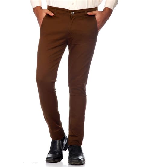 Ave Cotton Lycra Dark Brown Formal Trousers Buy Ave Cotton Lycra Dark