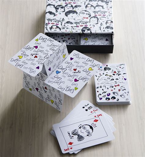 A classic playing card deck has 52 cards, 4 colours : Faces Playing Cards by Lanvin | Fancy.com